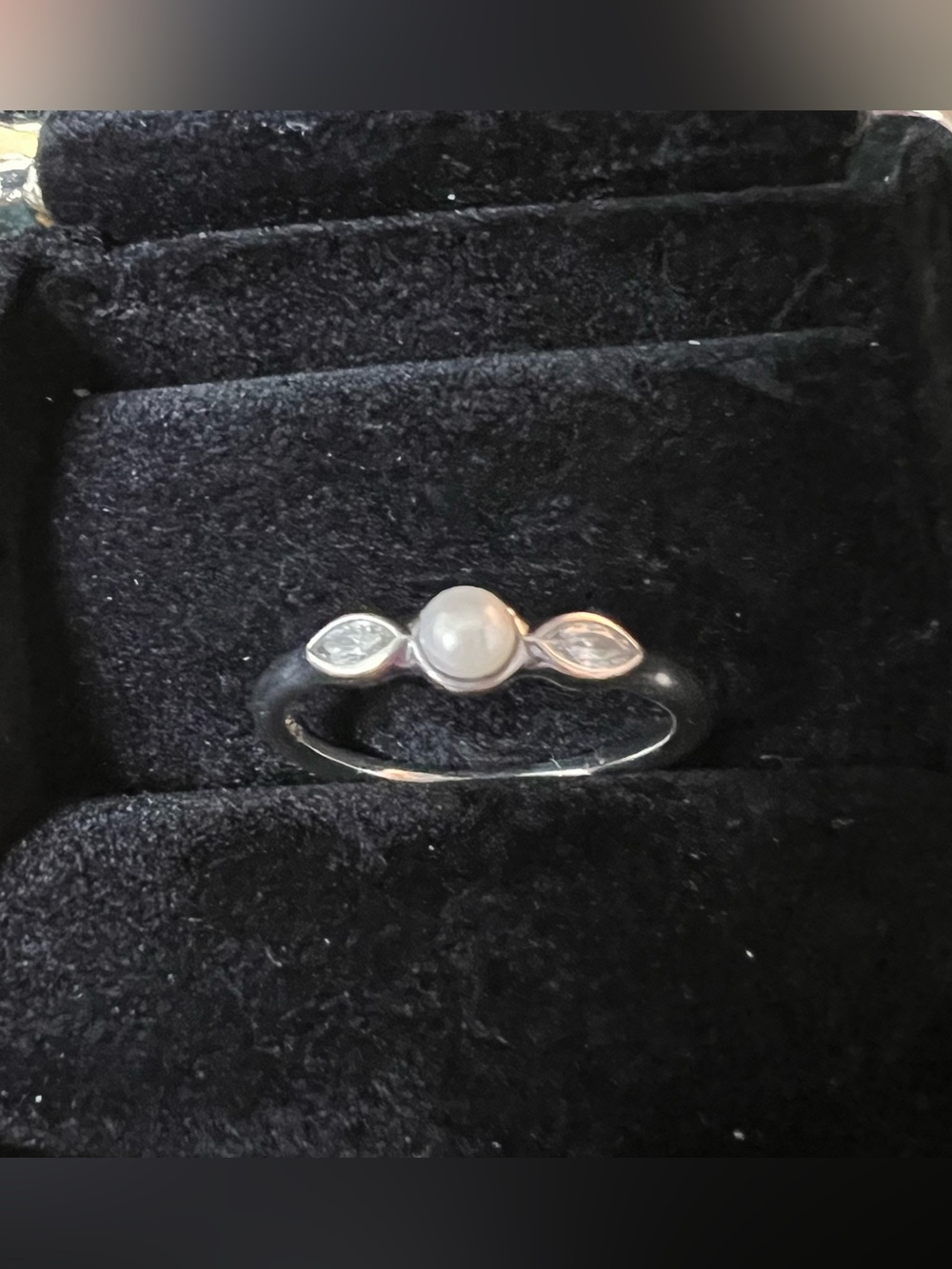 Pandora Silver Pearl Ring sz. 7